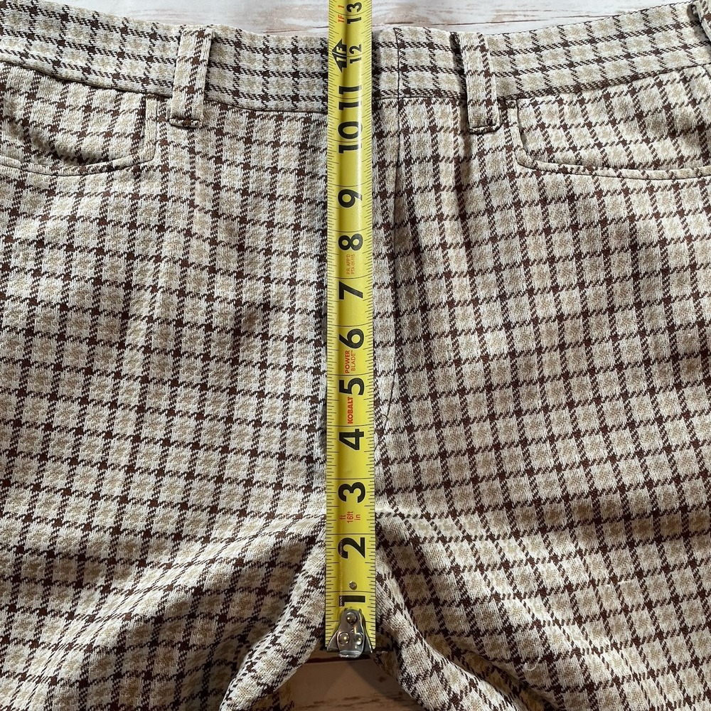 Dickies Dress Pants Brown Houndstooth pattern wide leg Sz 18 70s Retro Academia - Picture 7 of 11